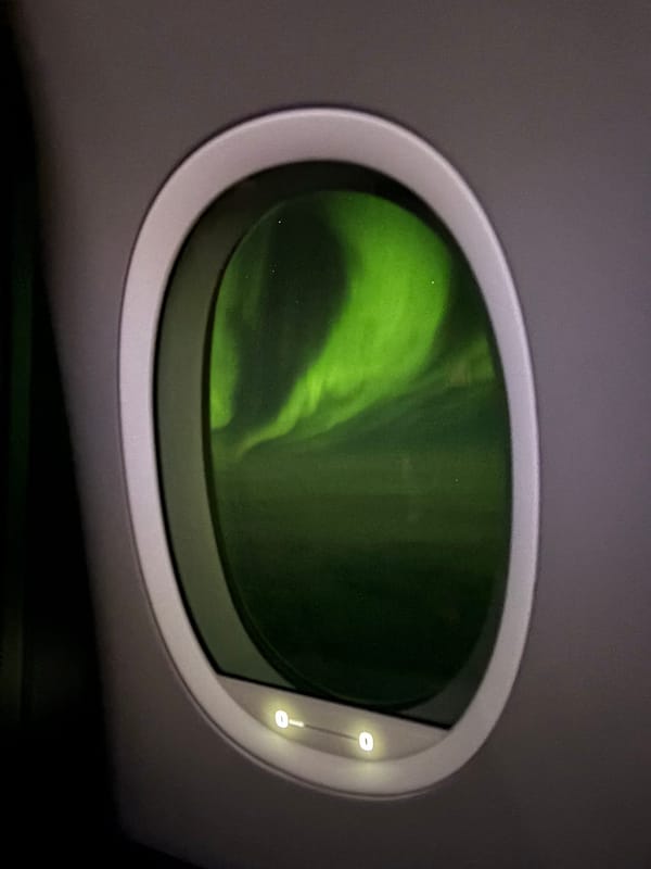 Auroras from 35,000 feet